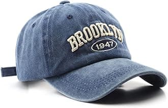 Brooklyn Hat Vintage Brooklyn 1947 Dad Hat Washed Cotton Unstructured Baseball Cap for Men & Women