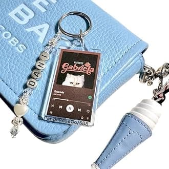 KATSEYE Spotify Song Keychain | Custom ~ Key Chain + Add Charm | Album Art | Charms | Tassel | Gabriela | Gameboy | Debut | Touch | Eyekon | Eyekons