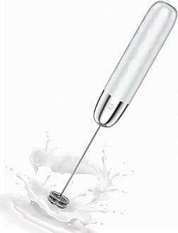 Maestri House Rechargeable Milk Frother, Handheld Electric Foam Maker Waterproof Detachable Stainless Steel Whisk Drink Mixer Foamer Mini Blender for Matcha, Lattes, Cappuccino, No Stand