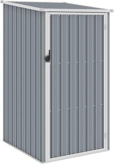 Outdoor Garden Storage Shed Metal Steel with Vents Outdoor Wood Storage Shed Patio Lawn Care Equipment Pool Supplies Organizer for Lawn Garden Backyard 34.3" x 38.6" x 62.6"(WxDxH) Gray