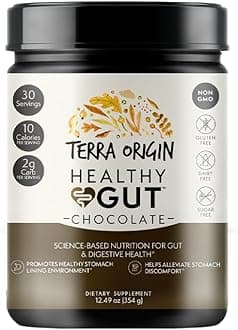 Healthy Gut Chocolate | 30-Servings with L-Glutamine, Zinc, Glucosamine, Slippery Elm Bark, Marshmallow Root and More!
