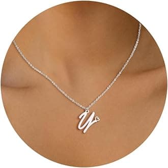 Initial Necklace for Women,14K Gold Dainty A-Z Letter Pendant with Heart Choker Necklace Jewelery Gifts,Personalized Cursive Cute Tiny Initial Pendant Necklace for Girls