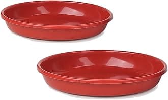 Plants Bottom Plate, Drip Tray for Plants, Gamla, Terracotta Color| (8-inch, Red) Set of 2