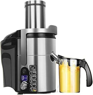 1200W Commercial Electric Juicer Powerful Large-Caliber Juicer LCD Display 220V Full-Automatic Fresh Fruit Large Original Juicer (Color : C, Size : KR_220V) (C KR_220V)