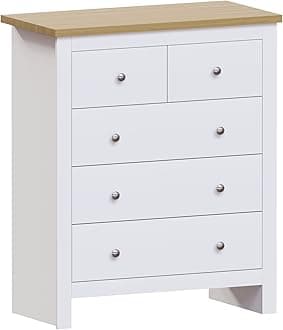 Vida Designs Arlington 3+2 Drawer Chest, White