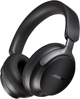 Bose New Quietcomfort Ultra Wireless Noise Cancelling in Ear Headphones with Spatial Audio, Over Ear Headphones with Mic, Up to 24 Hours of Battery Life, Black