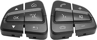 Jaronx Compatible with Mercedes Benz Steering Wheel Buttons Replacement C Class W205 2016-2018/GLC X253 2016-2019, Steering Wheel Control Button Cover for Mercedes Benz (Black)