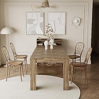 Expandable Dining Table for 8-12 Person, Modern Extendable Dining Room Table with Storage MDF Wooden Extendable Table as Kitchen Table Console Table Office Table Extendable from 20" to 98.43"
