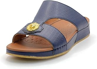 Al Baaz1018 Arabic Sandals for Men - Traditional Leather Men Sandals - Anti Slippery Mens Sandals - Open-Toe Leather Sandals for Men