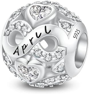 Birthstone Charms for Bracelet 925 Sterling Silver Bead Charm Happy Birthday Charm Jewelry Gift for Women