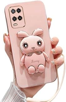 Case Compatible with Oppo A54 Phone Cover TPU Silicone Electroplated Stand Soft Durable Fall Protective Shockproof Protective Cover for Oppo A54 Case (6)