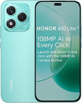 HONOR 400 Lite Unlocked 5G Android AI Smartphone, AI Camera Button,108MP Camera,8GB+256GB Storage,Water Resistance,Marrs Green, 6 Months Extended Warranty (UK Version)
