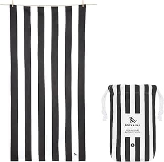 Dock & Bay Beach Towel - Quick Dry, Sand Free - Compact, Lightweight - 100% Recycled - Includes Bag - Cabana - Kamari Charcoal - Extra Large (200x90cm, 78x35)