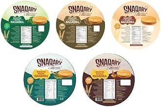 Snaqary Multigrain Khakhra Combo - Methi, Masala, Plain, Moong & Jeera | Wholesome Indian Snacks, 100% Natural, Diet-Friendly Delight (5 Packs, 200g Each)