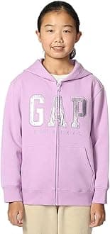 GAP girls Logo Fz Hooded Sweatshirt