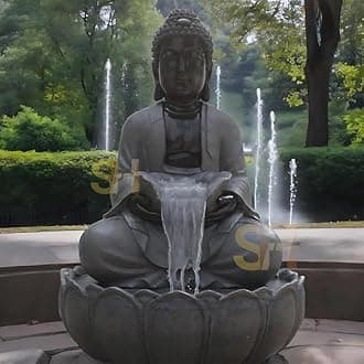 Premium Large 91 cm Buddha Water Fountain Sculpture, Outdoor Garden Decor (Design 5)