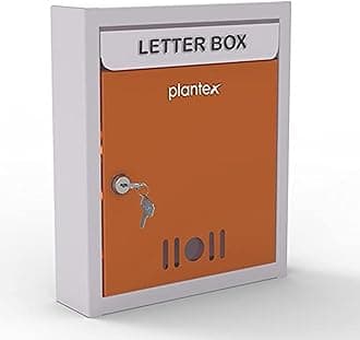 Plantex Letter Box - Mail Box/Post Box/Letter Box for Home gate/Complaint Box/Suggestion Box/Donation Box with Key Lock (Orange & Ivory) - Wall Mount A4 Size