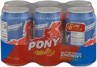PONY Malta con Vitaminas sin Alcohol - Malt Beverage with Vitamins Non-Alcoholic Drink 11.2 Fl Oz