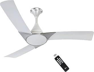 RR Signature Raptor 1200mm BLDC Designer Ceiling Fan | 350 RPM, 32W Low Power | 60% Energy Saving | Reverse Rotation | 4 Smart Modes | High Airflow | Low Noise | 2-Year Warranty [SPARKLE WHITE]