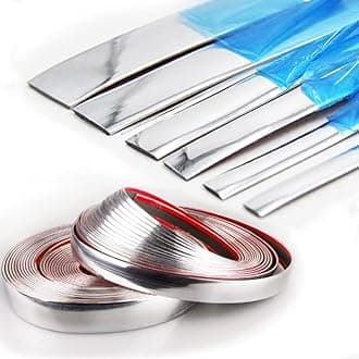 - Chrome Silver Car Exterior and Interior Molding Trim Universal Bumper Window Door Body Side and Household Furniture Surfaces Decorative Strip Scratch-Proof (Width: 1 inch (25mm), Length: 12Ft)