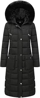Women's Waterproof Long Winter Coat Thickened Down Alternative Jacket Warm Puffer Jacket Parka