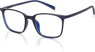 Zero Power Bluecut & Antiglare Computer Eyeglasses | Blue Full Rim Square | For Men & Women | Medium | LB E13526
