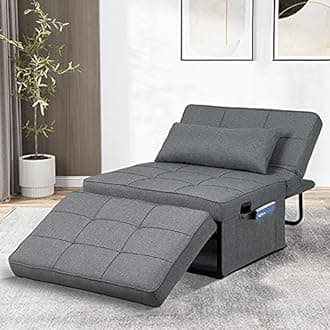 Saemoza Sofa Bed, 4 in 1 Multi Function Folding Ottoman Sleeper Bed with Storage Bag, Modern Convertible Chair Adjustable Backrest Sleeper Couch Bed for Living Room,Light Grey