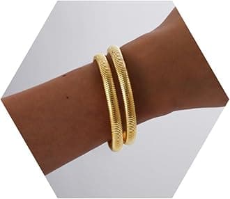 Awinesn 18K Gold Plated Bracelets for Women Gold Bangles for Women Chunky Bangle Bracelets for Women Bracelets Stack Tarnish Free Bangle Set of 3 for Women Accessories for Her Gifts