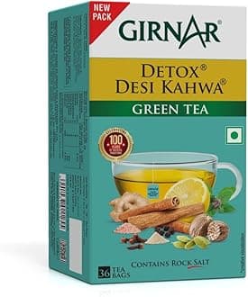 Girnar Food & Beverages Pvt. Ltd. Detox Green Tea - Desi Kahwa (36 Tea Bags) 90 gm