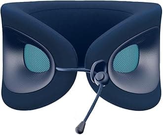 Evolution X Travel Neck Pillow - Memory Foam Body Positioner - Fits Most Neck Sizes (11-21 Inches) - Three Ways to Adjust for Ultimate Comfort on Long Flights (Sapphire)