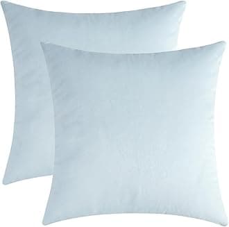 mixeoo Comfy Baby Blue Decorative Throw Pillow Covers Square Velvet Super Soft Couch Cushion Cases for Living Room Sofa Decor, Set of 2, 18 x 18 Inch