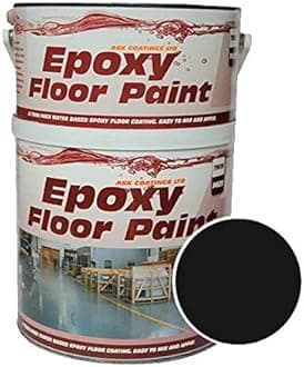 Epoxy Resin Floor Paint by Ask Coatings. for Garage, Industrial and Domestic. 5L (Black)