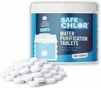 1500 L | Chlorine Tablets for Water Tanks of 1500 Ltrs, | Overhead & Underground Tanks Water Purification Tablets | 1 tablet to treat 1500 liters | Pack of 50 Tablets for 75000 Ltrs