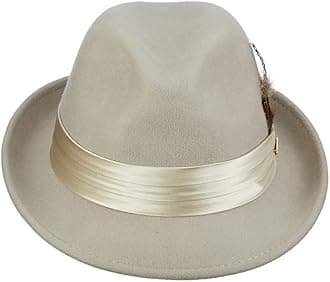 Men's Crushable Wool Felt Snap Brim Fedora Hat, Multi, varies