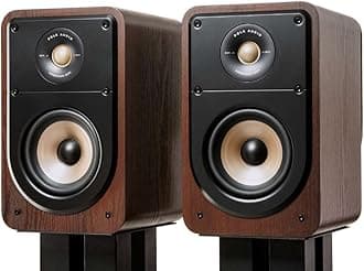 Signature Elite ES15 Bookshelf Speaker - Hi-Res Certified, Dolby Atmos & DTS:X Compatible, 1" Tweeter & 5.25" Woofer, Power Port Technology for Effortless Bass (Pair, Contemporary Walnut)