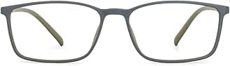 | Zero Power Blue Cut Computer Glasses | Anti Glare, Lightweight & Blocks Harmful Rays | 100% UV Protected | Full Rim Rectangular | For Men & Women | Medium | LB E13527