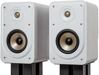 POLK AUDIO SIGNATURE ELITE ES15 Compact Bookshelf Speaker, White, ES15WHT (Pair)
