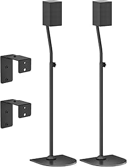 Speaker Stand Pair for Samsung Stands and Wall Mount - 33" to 42" Height Adjust Floor Stand for Samsung Surround Sound Rear Speakers with Keyhole & Thread Hole