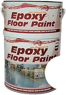 Epoxy Resin Floor Paint by Ask Coatings. for Garage, Industrial and Domestic. 5L (White)