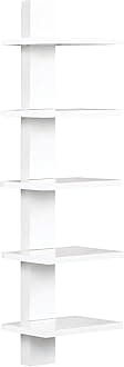 Proman ProductsMounted Spine Bookshelf, Wall Mounted Shelves, Spine Book Tower (White)