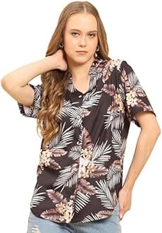 Trendy Queen Women's Printed Straight Mandarin Neck Shirt for Women's | Tops for Woman Shirts | Shirt for Women Stylish Western (SD772_S)