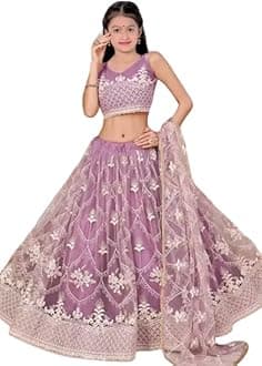 Mahantji fashion Girls embroidered lehenga with Dupatta set girls semi-stitched lehenga choli