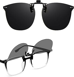 Trysee Polarized Flip Up Clip on Sunglasses Over Prescription Glasses for Men Women Polarized Anti Glare