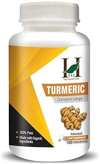 H&C Herbal Ingredients Expert Turmeric Capsules 450mg - Natural Antioxidant and Anti-Inflammatory Blend (120 Capsules)