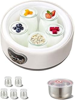 Azonee Probiotic Yogurt Maker, 36-Hour Adjustable Temperature & Time Control, Multi-Function Digital Yogurt Machine for Homemade Yogurt Lovers (With 5 Cups)