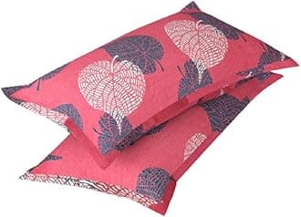 BSB HOME Premium Cotton Feel Elastic Fitted Bedsheets with 2 King Size Pillow Covers | Double Bed with All Around Elastic 180 TC Supersoft | Size - 72 x 78 + 10 inches | Light Pink