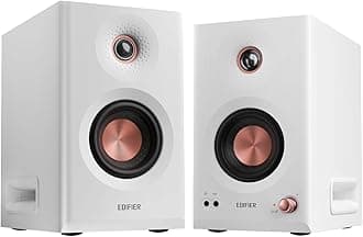 Edifier MR5 2.0 Studio Monitor Bookshelf Speakers, 110W(RMS), Hi-Res Audio, Bluetooth 6.0, 3-Way Active Design, Room Compensation, XLR/TRS/RCA Inputs, Compact Size for Home Studio & Music - White