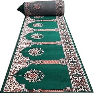 Quba Rugs Janamaz Rolls for Masjid (Mosque) Prayer Carpet Any Religious Houses & Gallery Runner Carpet 4 x 100 Feet Color Green