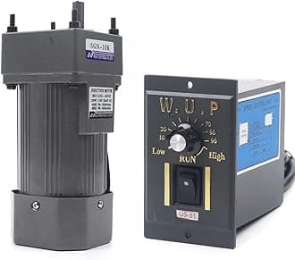 Variable Speed Geared Motor, 110V AC Gear Reduction Motor Adjustable Single-Phase High Torque Electric Gear Motor with Speed Controller 0-135RPM 120W 10K(Reduction Ratio 1:10)