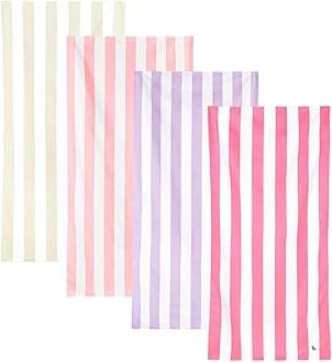 Dock & Bay Beach Towel - Quick Dry, Sand Free - Compact, Lightweight - 100% Recycled - Includes Bag - Set of 4 - Pretty in Pink, Extra Large (200x90cm, 78x35)